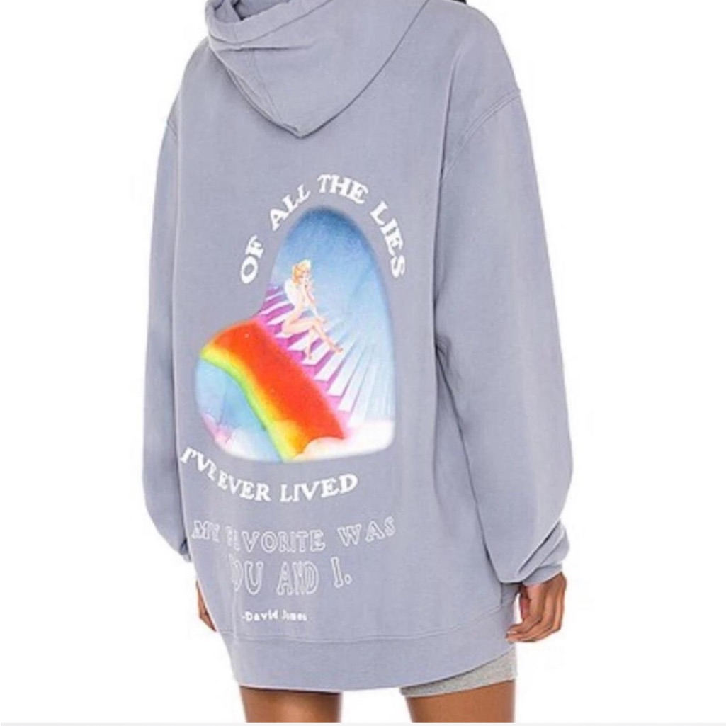 Boys Lie Lavender Hoodie With Rainbow Graphic